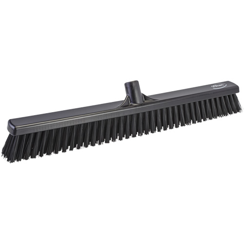 T&ecirc;te de balai-brosse &agrave; soies combin&eacute;es, Crins Cors&eacute;/Fin, 24", Polyester, Noir O-Max