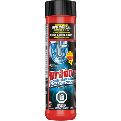 Granules nettoyantes pour drain d&eacute;vier de cuisine de Drano O-Max