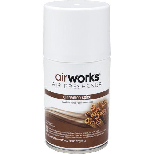 AirWorks&reg; Metered Air Fresheners, Cinnamon Spice, Aerosol Can O-Max