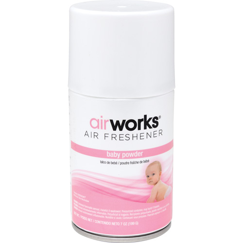 AirWorks&reg; Metered Air Fresheners, Fresh Baby Powder, Aerosol Can O-Max