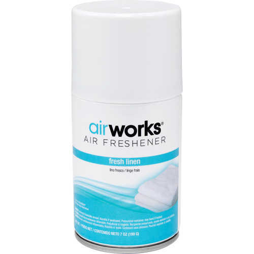 AirWorks&reg; Metered Air Fresheners, Fresh Linen, Aerosol Can O-Max