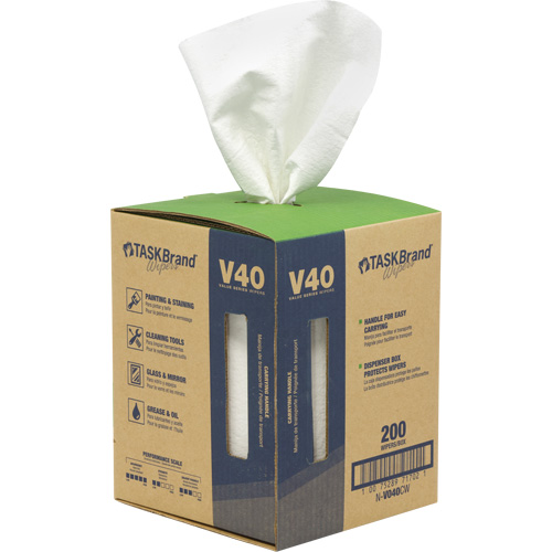 TaskBrand&reg; V40 Value Series Wipers, All-Purpose, 12" L x 10" W O-Max