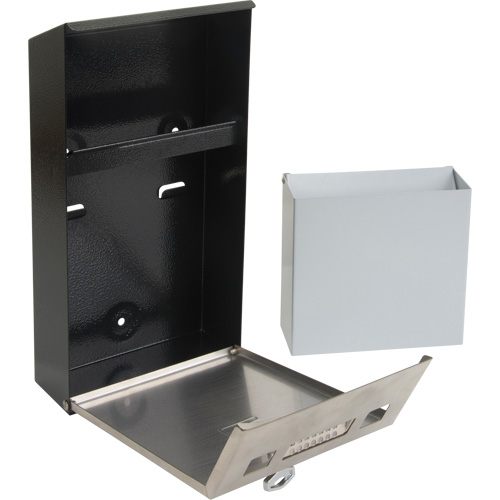 Smoking Receptacle, Wall-Mount, Stainless Steel, 1 Litre Capacity, 11-4/5" Height O-Max