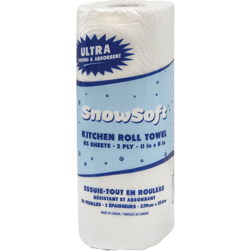 Snow Soft Premium Kitchen Towels, 2 Ply, 85 Sheets/Roll, 8" W, 11" L O-Max
