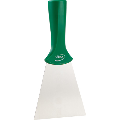 Handle-Mounted Stainless Steel Scraper, Green, 4" W x 8" L O-Max