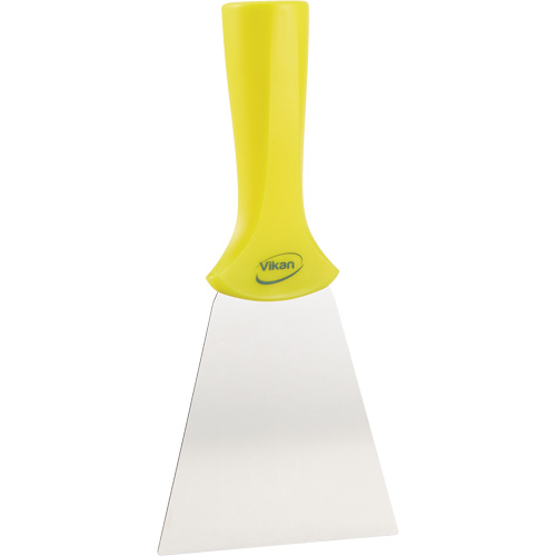 Handle-Mounted Stainless Steel Scraper, Yellow, 4" W x 8" L O-Max