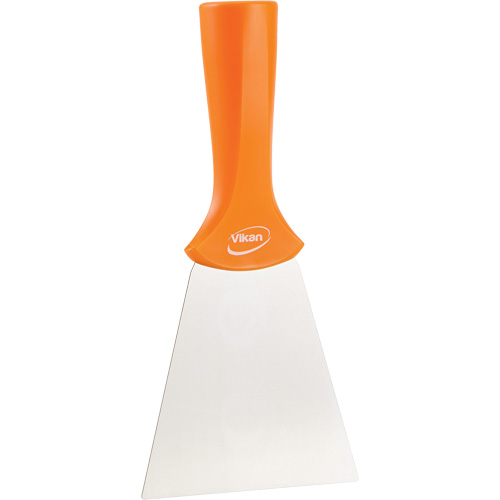 Grattoir en acier inoxydable avec poign&eacute;e montable sur manche, Orange, 4" la x 8" lo O-Max