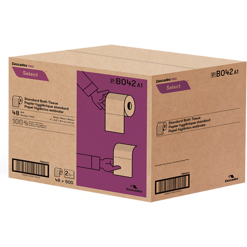 Papier hygi&eacute;nique Pro Select, 2 Pli, 500 Feuilles/Rouleu, Blanc O-Max