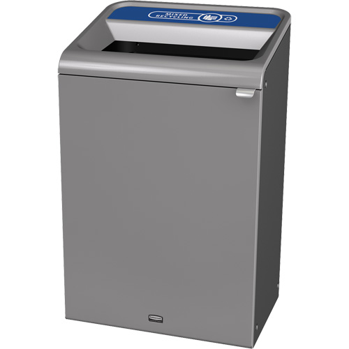 Conteneur pour d&eacute;chets de recyclage m&eacute;lang&eacute;s Configure, Vrac/Bord de rue/De bureau, Acier, 33 gal. US O-Max
