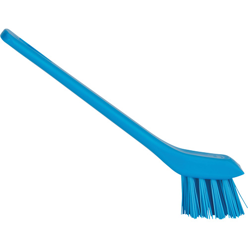 Brosse avec rebord grattoir, Soies Ferme, Longueur de 6", Bleu O-Max