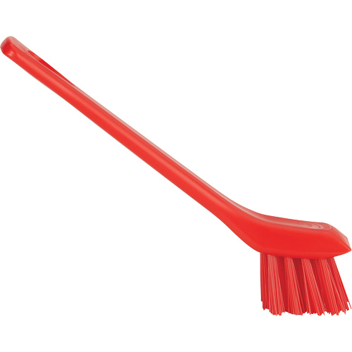 Brosse avec rebord grattoir, Soies Ferme, Longueur de 6", Rouge O-Max