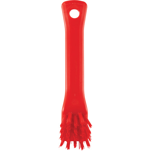 Brosse avec rebord grattoir, Soies Ferme, Longueur de 6", Rouge O-Max