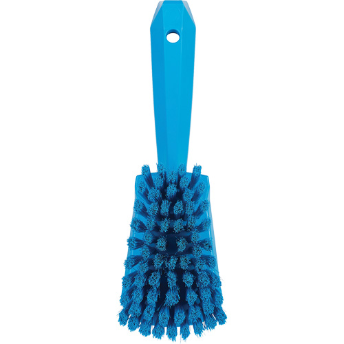 Brosse &agrave; r&eacute;curer avec manche court, Soies Doux, Longueur de 10-1/2", Bleu O-Max