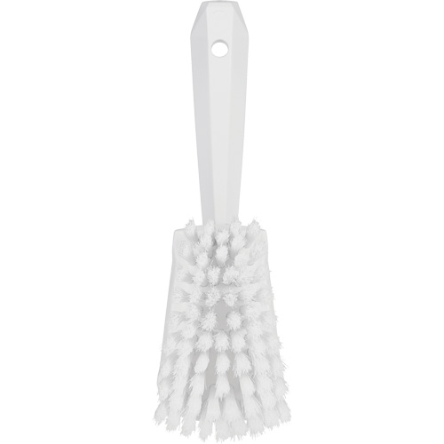 Brosse &agrave; r&eacute;curer avec manche court, Soies Doux, Longueur de 10-1/2", Blanc O-Max
