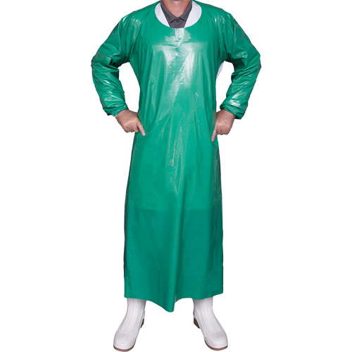Top Dog 6 Mil. Gown, X-Large, Green, Polyurethane O-Max