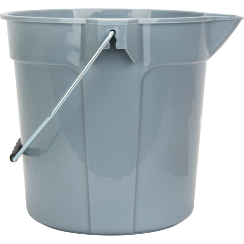 Round Bucket with Pouring Spout, 2.64 US Gal. (10.57 qt.) Capacity, Grey O-Max