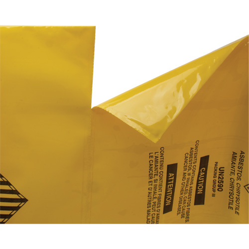 Doublures pour d&eacute;chets dangereux, Amiante, 40" lo x 26" la, 3 mils O-Max