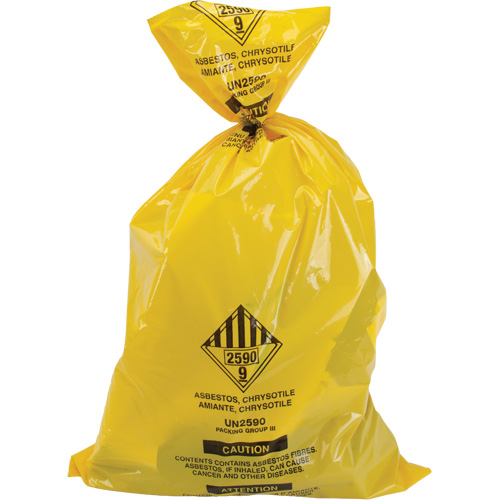 Doublures pour d&eacute;chets dangereux, Amiante, 40" lo x 26" la, 3 mils O-Max