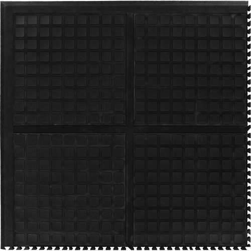 Tuile de centre modulaire Hog Heaven III Comfort, Ondul&eacute;, 3' x 3' x 3/4", Noir, Nitrile O-Max