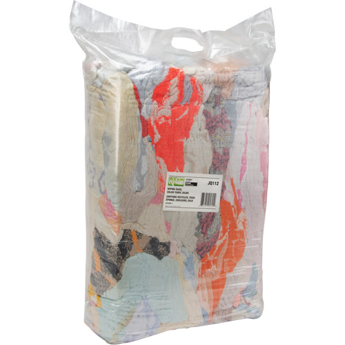 Recycled Material Wiping Rags, Terrycloth, Mix Colours, 25 lbs. O-Max