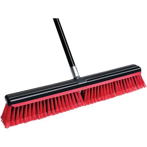 Squeegee Broom with Handle, 24", Medium, PVC Bristles O-Max