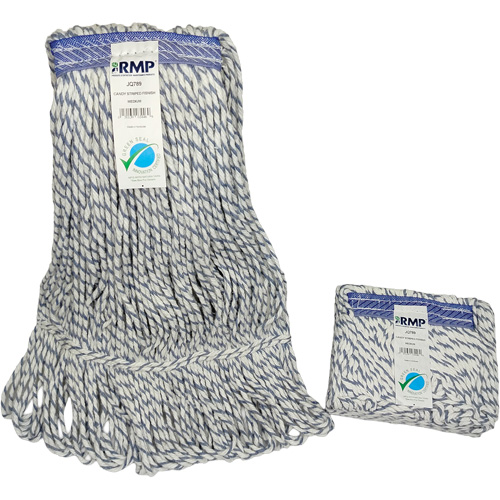Candy-Striped Mop Head, Floor Finishing, Synthetic, Loop Style O-Max