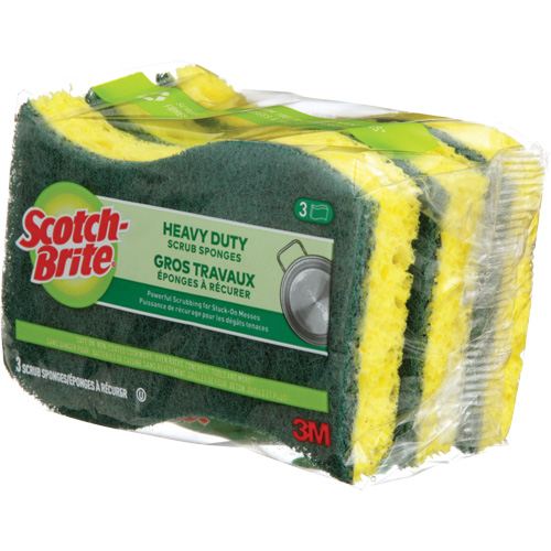 Scotch-Brite&reg; Heavy Duty Scrub Sponge, Scrubbing, 2-3/5" W x 4-2/5" L O-Max