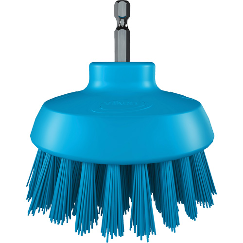 Brosse ronde HyDrive pour perceuse, Soies Tr&egrave;s ferme, Longueur de 3-1/10", Bleu O-Max
