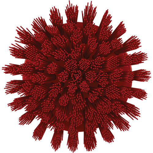 Brosse ronde HyDrive pour perceuse, Soies Tr&egrave;s ferme, Longueur de 3-1/10", Rouge O-Max