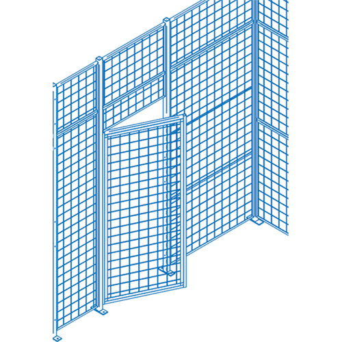 Composantes pour partitions & cloisons grillag&eacute;es - Portes battantes, 3' la x 7' h O-Max