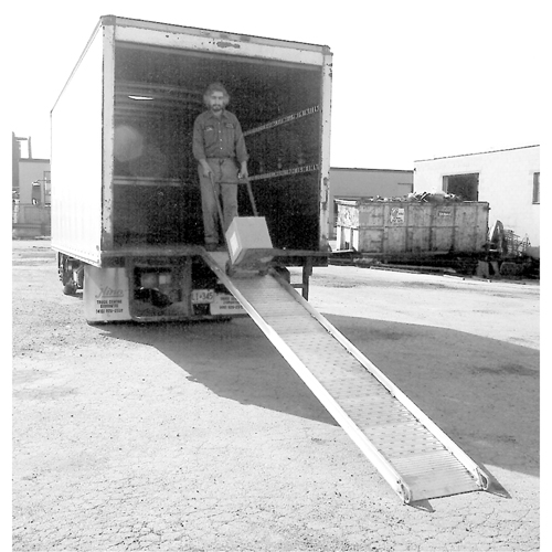 Aluminum Walk ramps with Perforated Traction Grip, 1700 lbs. Capacity, 24" W x 10' L O-Max