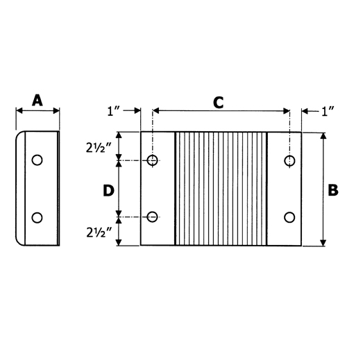 Butoirs de quai lamell&eacute;s, Horizontal, Caoutchouc, 12" la x 4" p x 10" h O-Max