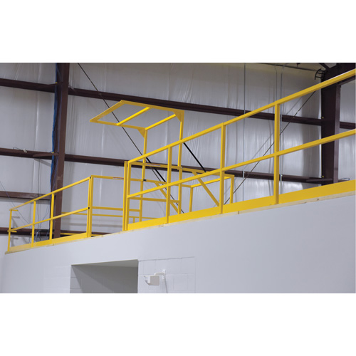 Barri&egrave;re de s&eacute;curit&eacute; pour mezzanine, 68-1/2" lo x 42" ha, 80-1/16" &eacute;lev&eacute;e, Jaune O-Max