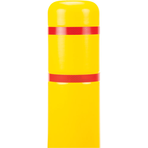 Capuchon en poly&eacute;thyl&egrave;ne pour borne de protection, 4-1/2" dia. x 52" l, Rouge/Jaune O-Max