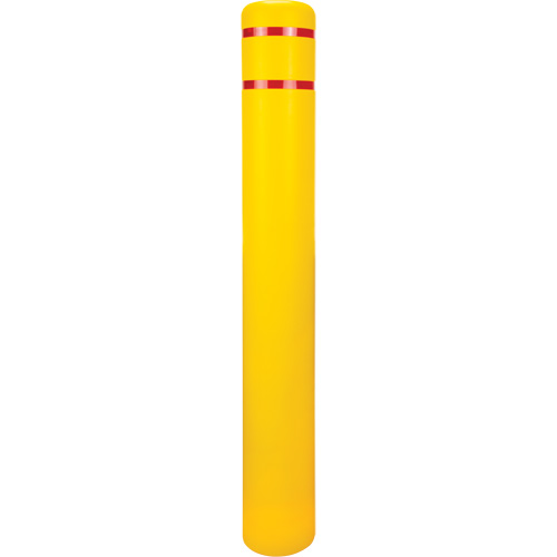 Capuchon en poly&eacute;thyl&egrave;ne pour borne de protection, 6-5/8" dia. x 52" l, Rouge/Jaune O-Max