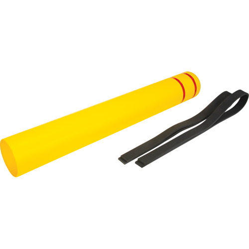 Capuchon en poly&eacute;thyl&egrave;ne pour borne de protection, 6-5/8" dia. x 52" l, Rouge/Jaune O-Max