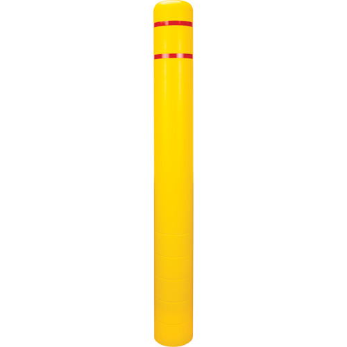 Capuchon en poly&eacute;thyl&egrave;ne pour borne de protection, 6-5/8" dia. x 60" l, Rouge/Jaune O-Max
