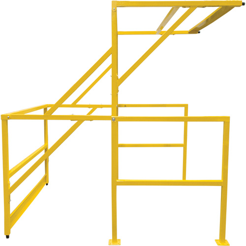 Mezzanine Safety Gate, 70" L x 77" H, 78" Raised, Yellow O-Max