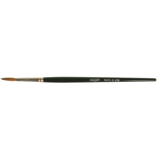 Artist Paint Brush, 5/32" Brush Width, Red Sable, Wood Handle O-Max