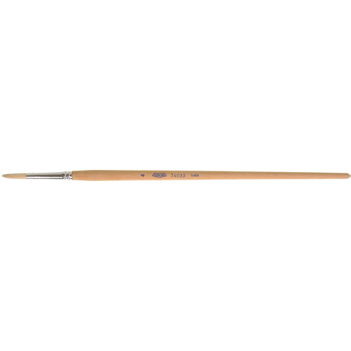 Pure White Bristle Round Marking Paint Brush, 7/32" Brush Width, White China, Wood Handle O-Max
