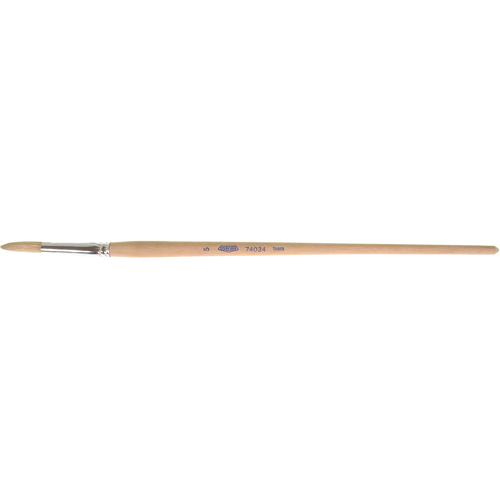 Pure White Bristle Round Marking Paint Brush, 1/4" Brush Width, White China, Wood Handle O-Max