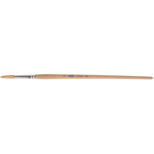 Pure White Bristle Round Marking Paint Brush, 9/32" Brush Width, White China, Wood Handle O-Max
