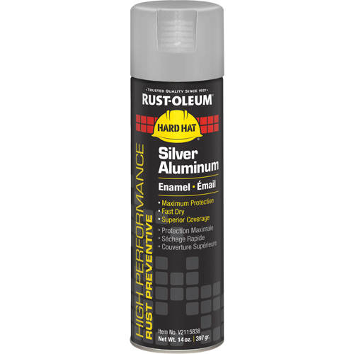 V2100 System Enamel Spray Paint, Silver Aluminum, Gloss, 14 oz., Aerosol Can O-Max