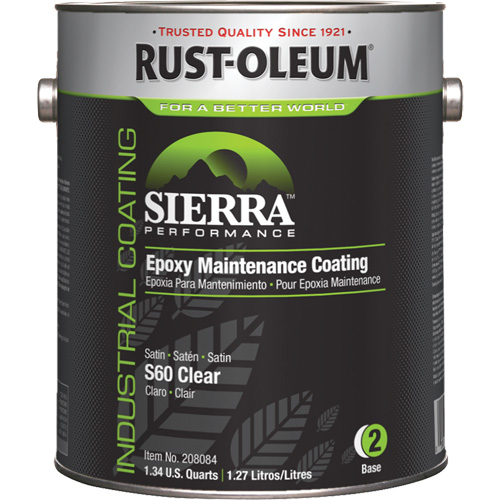 Rev&ecirc;tement dentretien &eacute;poxydique &agrave; base deau Sierra S60 Partie 2 Couche de fond, Gallon, Transparent O-Max