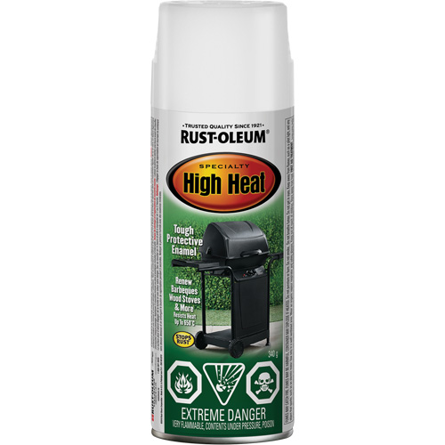 Specialty High Heat Enamel Spray Paint, Aerosol Can, White O-Max