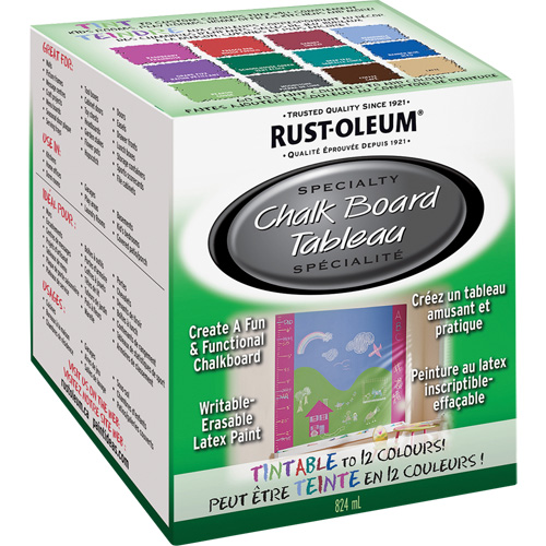 Specialty Chalk Board Paint, 824 ml, Kit, Tint Base O-Max