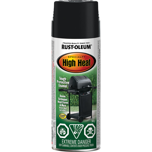 Specialty High Heat Enamel Spray Paint, Aerosol Can, Black O-Max