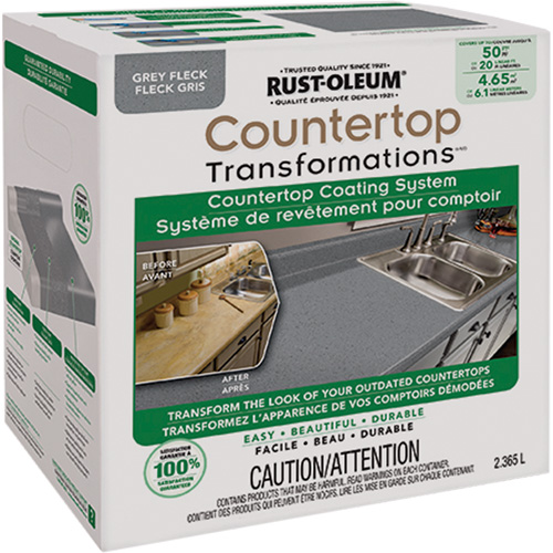 Countertop Transformations&reg; Fleck Countertop Coating System, 2.37 L, Kit, Grey Flock O-Max