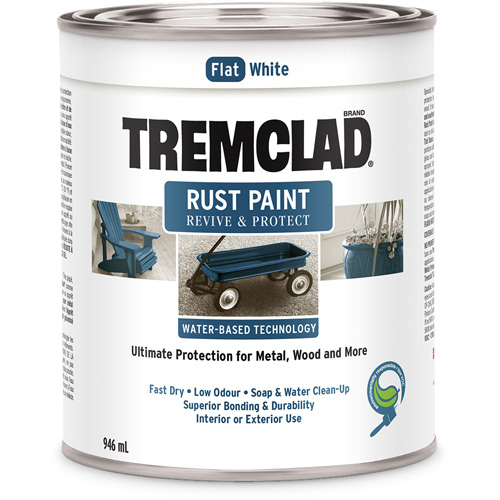 Peinture antirouille &agrave; base d'eau Tremclad, 946 ml, Canette, Blanc O-Max