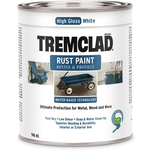 Peinture antirouille &agrave; base d'eau Tremclad, 946 ml, Canette, Blanc O-Max